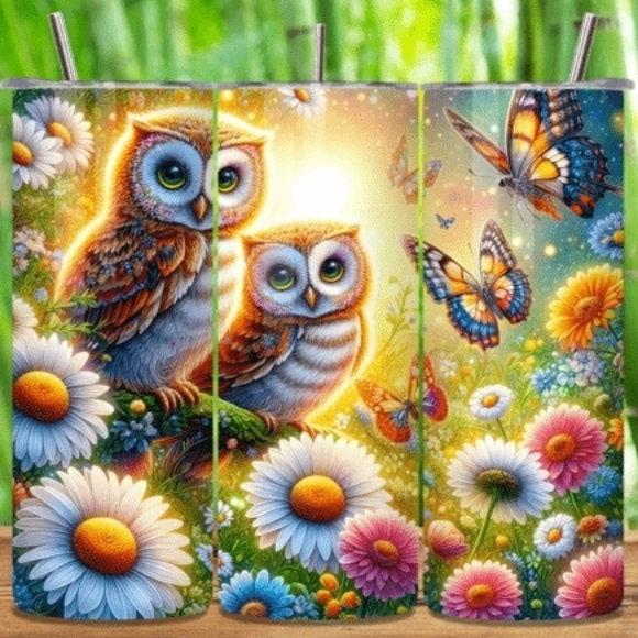 Other - Colorful Owl and Butterfly Tumbler
